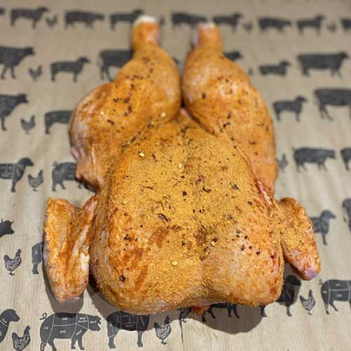 Spatchcock chicken marinated