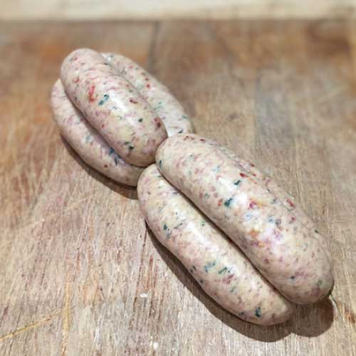 xmas-Pork, Spinach and Chilli Sausage